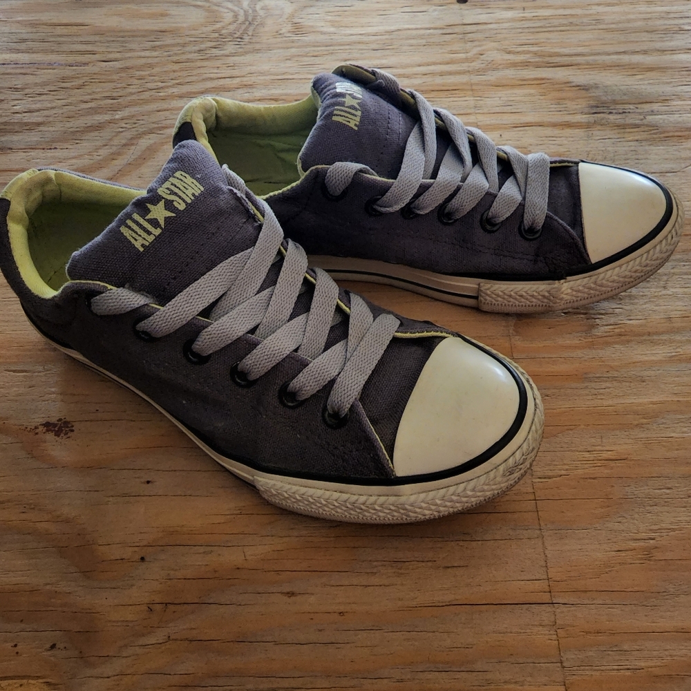 Gray And Neon Converse (Y)
